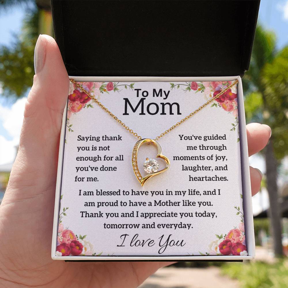 To My Mom - I love You - Forever Love Necklace