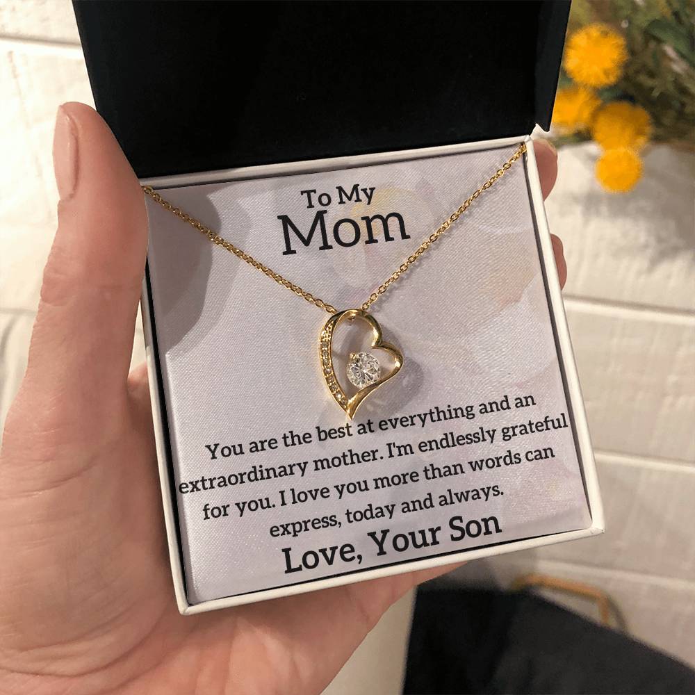 To My Mom - The Best - Forever Love Necklace